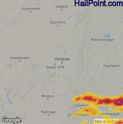 Hail Map for Abilene, TX Region on May 4, 2023