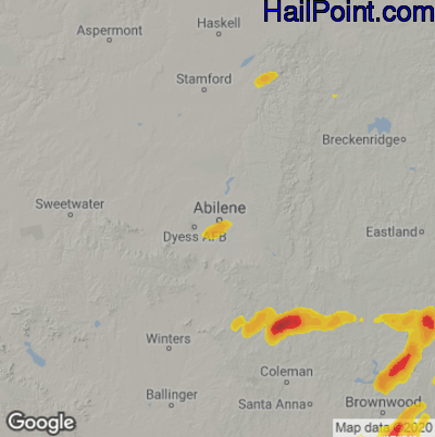 Hail Map for Abilene, TX Region on May 5, 2023