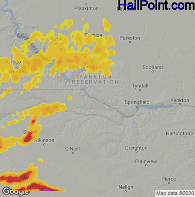 Hail Map for Grand Island, NE Region on May 5, 2023