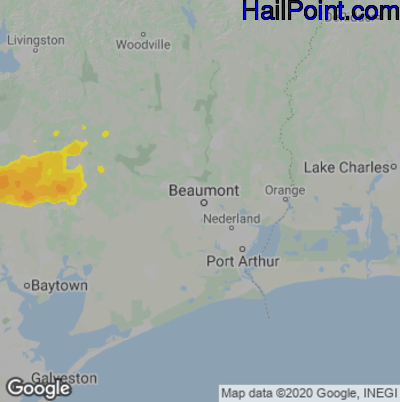 Hail Map for Beaumont, TX Region on May 6, 2023 