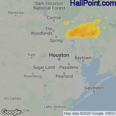 Hail Map for Houston, TX Region on May 6, 2023