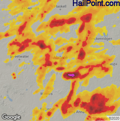 Hail Map for Abilene, TX Region on May 6, 2023 