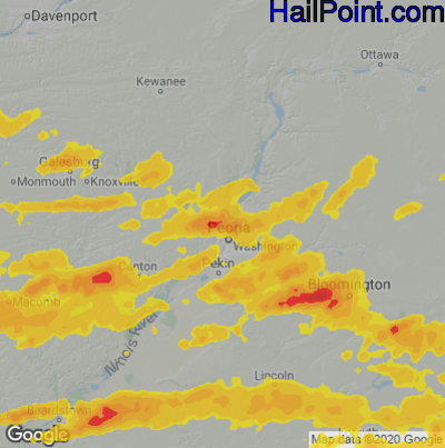 Hail Map for Peoria, IL Region on May 7, 2023 