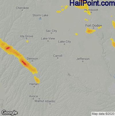 Hail Map for Carroll, IA Region on May 9, 2023