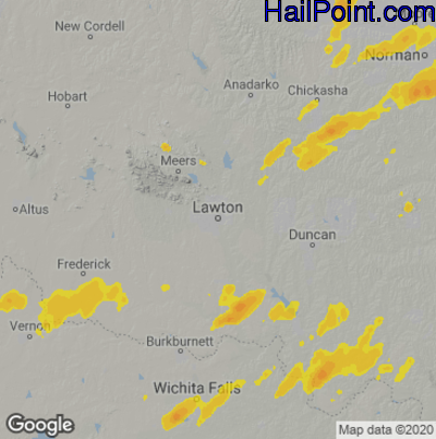 Hail Map for Lawton, OK Region on May 11, 2023