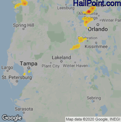 Hail Map for Lakeland, FL Region on May 11, 2023 