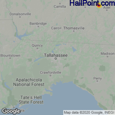 Hail Map for Tallahassee, FL Region on May 12, 2023
