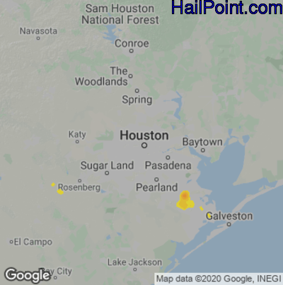 Hail Map for Houston, TX Region on May 16, 2023