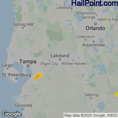 Hail Map for Lakeland, FL Region on May 23, 2023