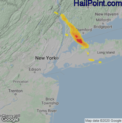 Hail Map for New York, NY Region on June 6, 2023 