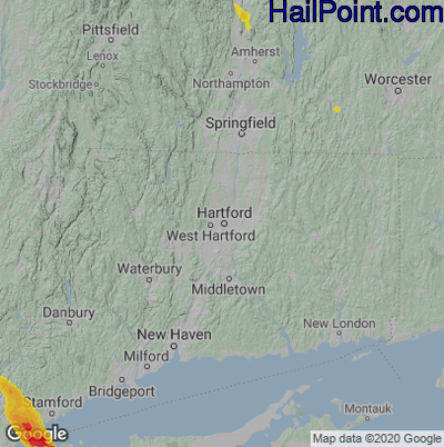 Hail Map for Hartford, CT Region on June 6, 2023