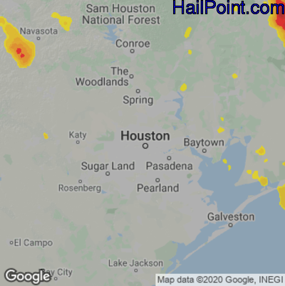 Hail Map for Houston, TX Region on June 11, 2023