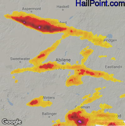 Hail Map for Abilene, TX Region on June 17, 2023 