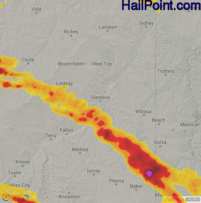 Interactive Hail Maps - Hail Map for Sidney, MT