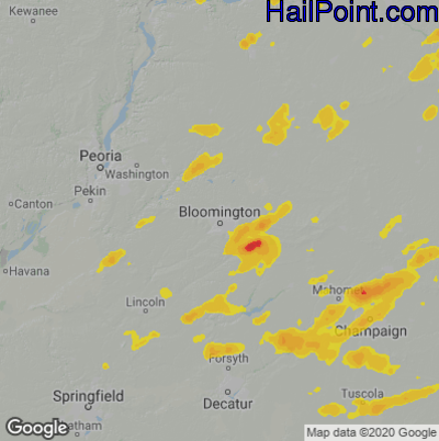Hail Map Bloomington, IL September 06, 2023 