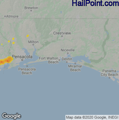 Hail Map Fort Walton Beach, FL March 09, 2024 