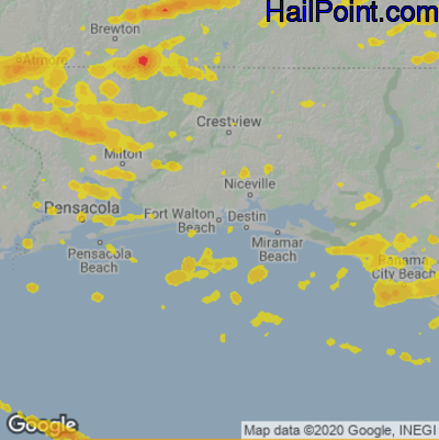 Hail Map Fort Walton Beach, FL May 10, 2024 