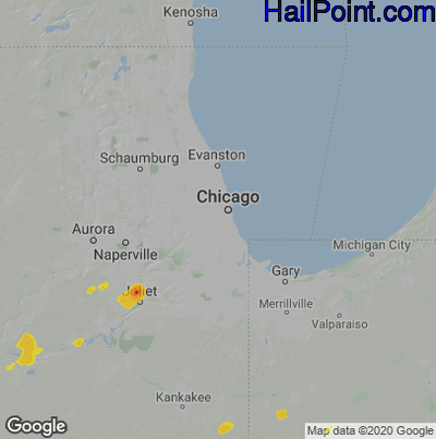 Hail Map for Chicago, IL Region on May 13, 2024