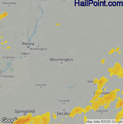 Hail Map Bloomington, IL May 24, 2024 