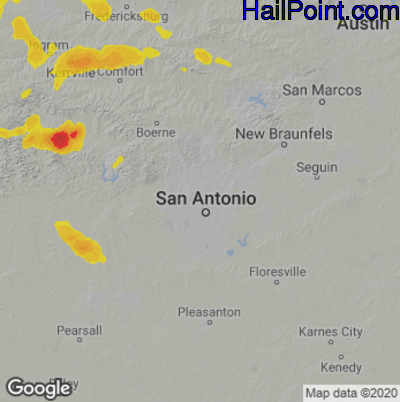 Hail Map for San Antonio, TX Region on May 29, 2024 