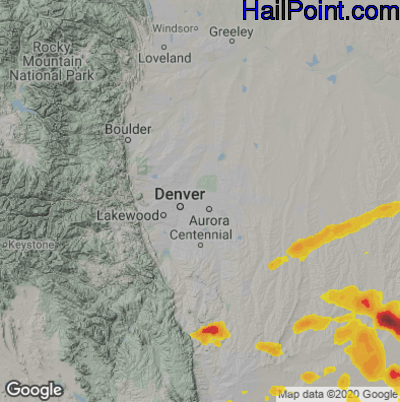Hail Map for Denver, CO Region on May 31, 2024