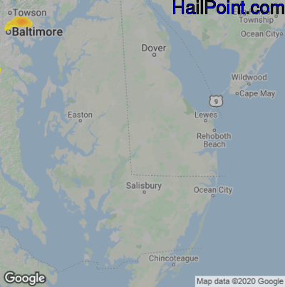Hail Map Seaford, DE July 29, 2024 