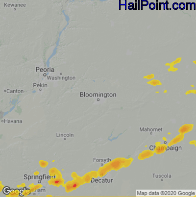 Hail Map Bloomington, IL August 30, 2024 