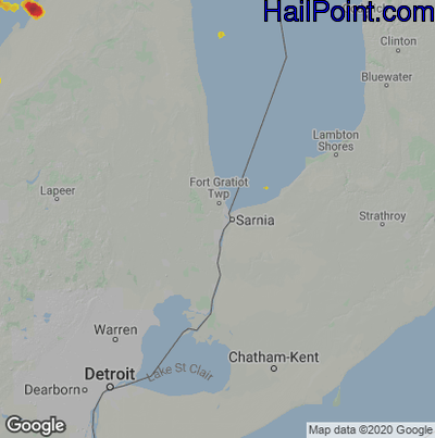 Hail Map for Port Huron, MI Region on September 5, 2024