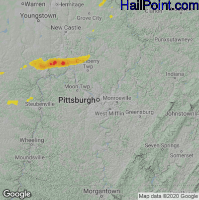 Hail Map for Pittsburgh, PA Region on September 6, 2024 