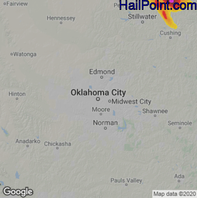 Hail Map Oklahoma City, OK September 19, 2024 