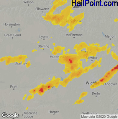 Hail Map Hutchinson, KS September 20, 2024 