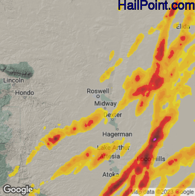 Hail Map for Roswell, NM Region on November 2, 2024