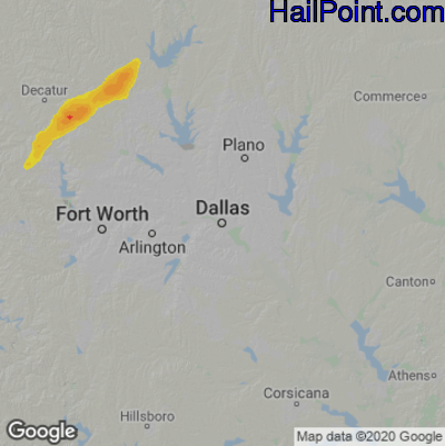 Hail Map Dallas, TX November 07, 2024 