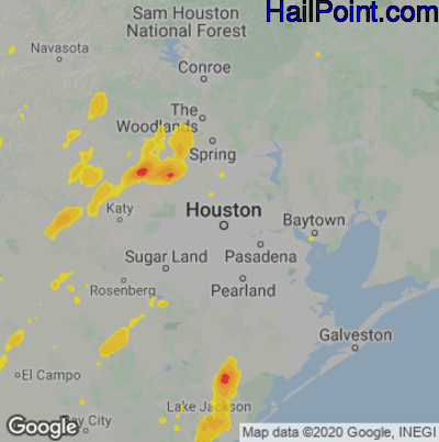 Hail Map Houston, TX December 24, 2024 