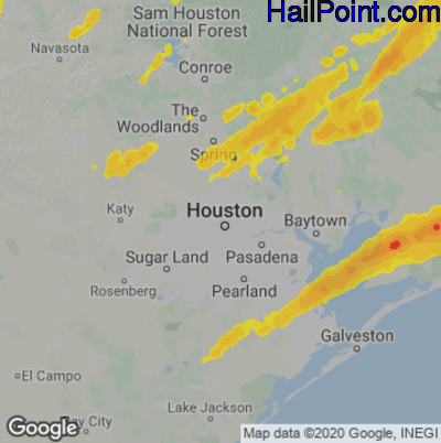 Hail Map Houston, TX December 28, 2024 