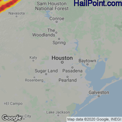 Hail Map Houston, TX March 15, 2025 