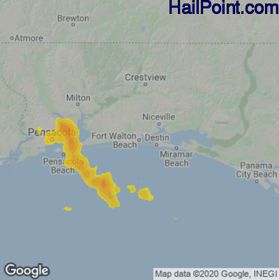 Hail Map Fort Walton Beach, FL March 30, 2025 