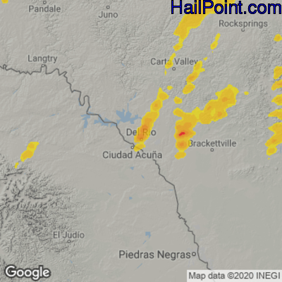 Hail Map for Del Rio, TX Region on April 5, 2025 