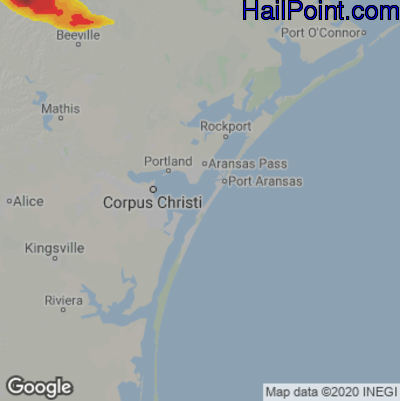 Hail Map Corpus Christi, TX May 01, 2025 