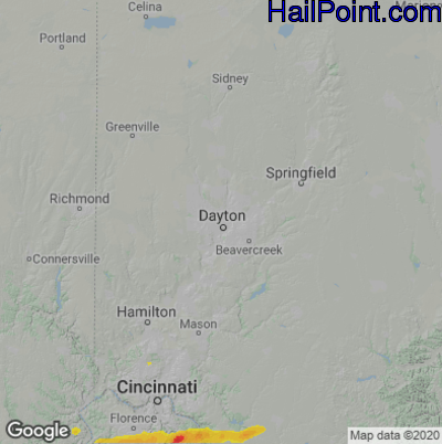 Hail Map Dayton, OH May 01, 2025 