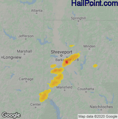 Hail Map Shreveport, LA May 01, 2025 
