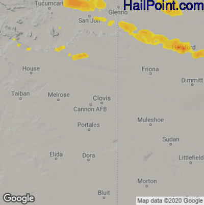 Hail Map Clovis, NM May 02, 2025 