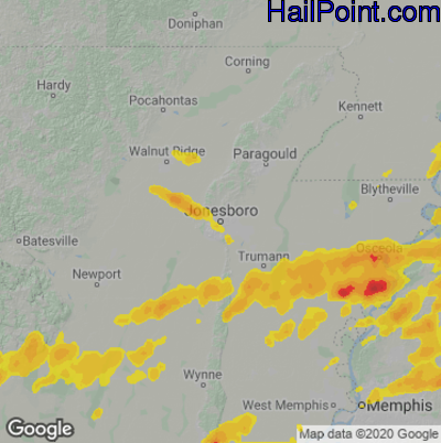 Hail Map Jonesboro, AR May 02, 2025 