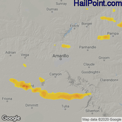 Hail Map Amarillo, TX May 02, 2025 