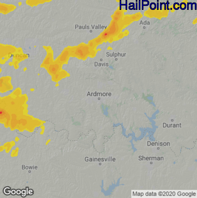 Hail Map Ardmore, OK May 02, 2025 