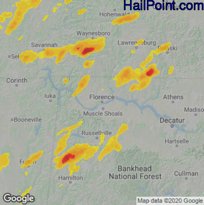 Hail Map Florence, AL May 02, 2025 