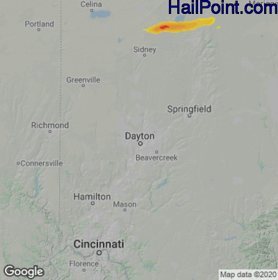 Hail Map Dayton, OH May 02, 2025 