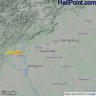 Hail Map Greenville, SC May 02, 2025 