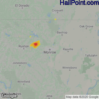 Hail Map Monroe, LA May 02, 2025 