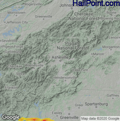 Hail Map Asheville, NC May 02, 2025 